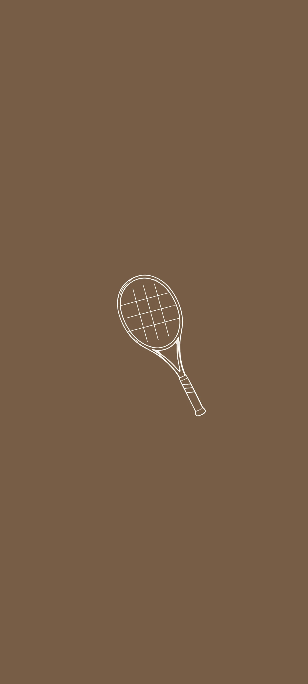 Tennis racket — minimal line art wallpaper for iPhone