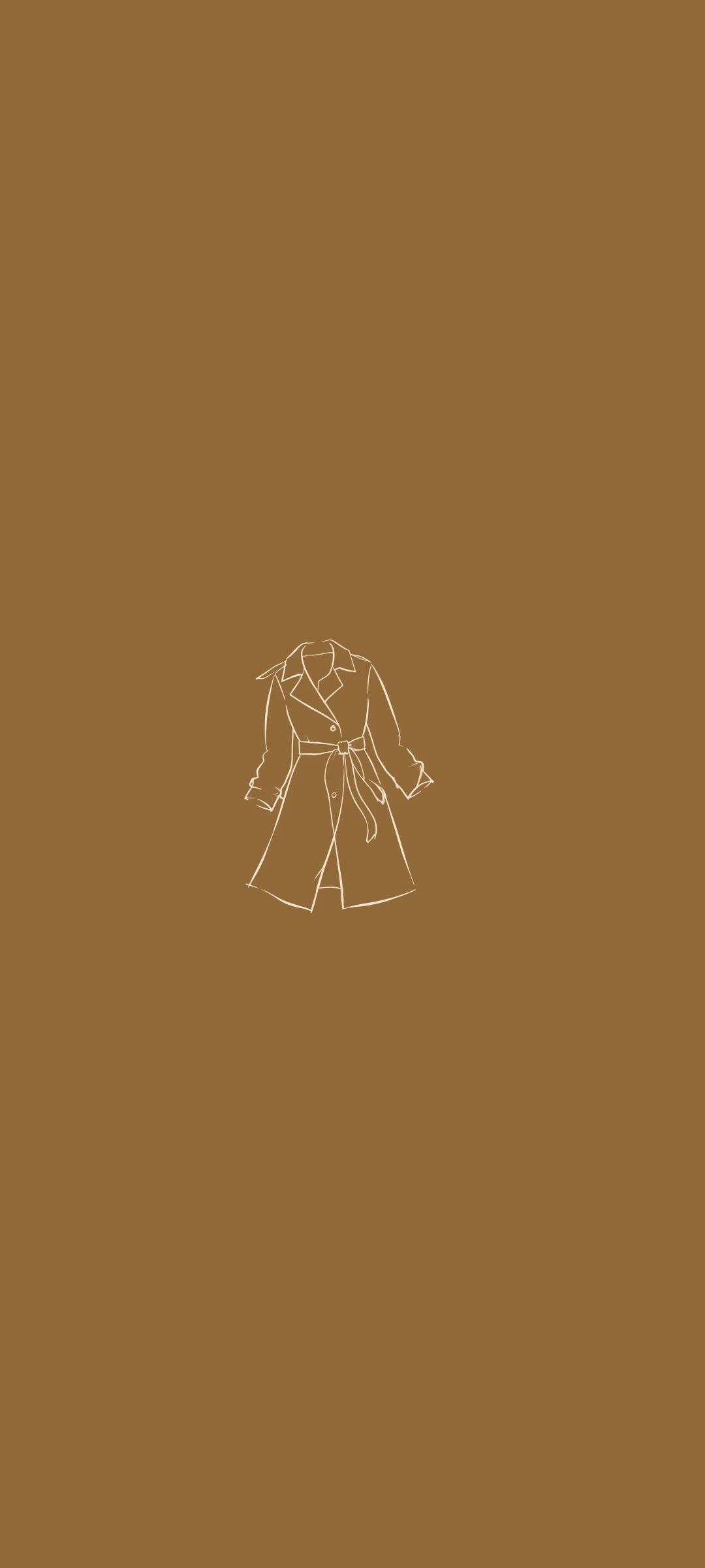 Trench coat — minimal line art wallpaper for iPhone