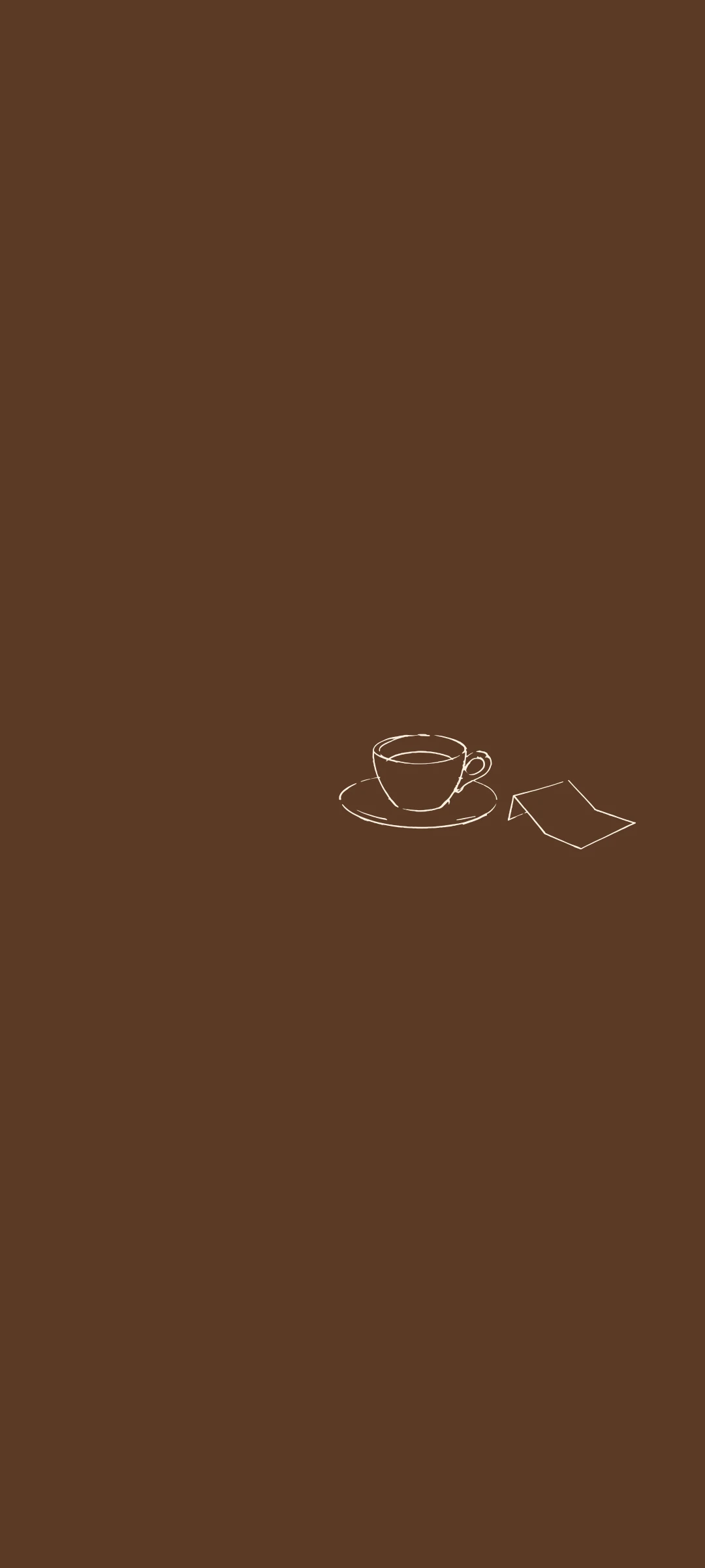 Coffee — minimal line art wallpaper for iPhone