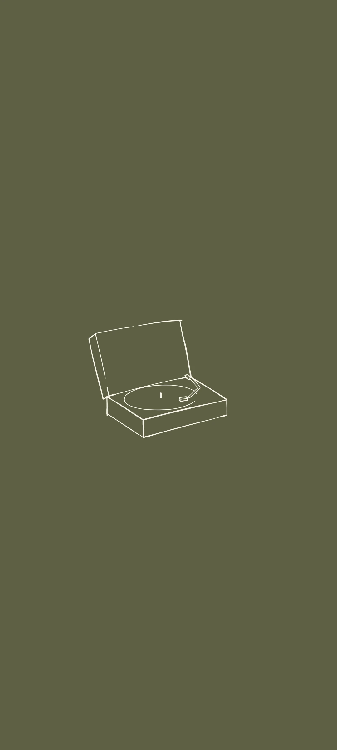Record player — minimal line art wallpaper for iPhone