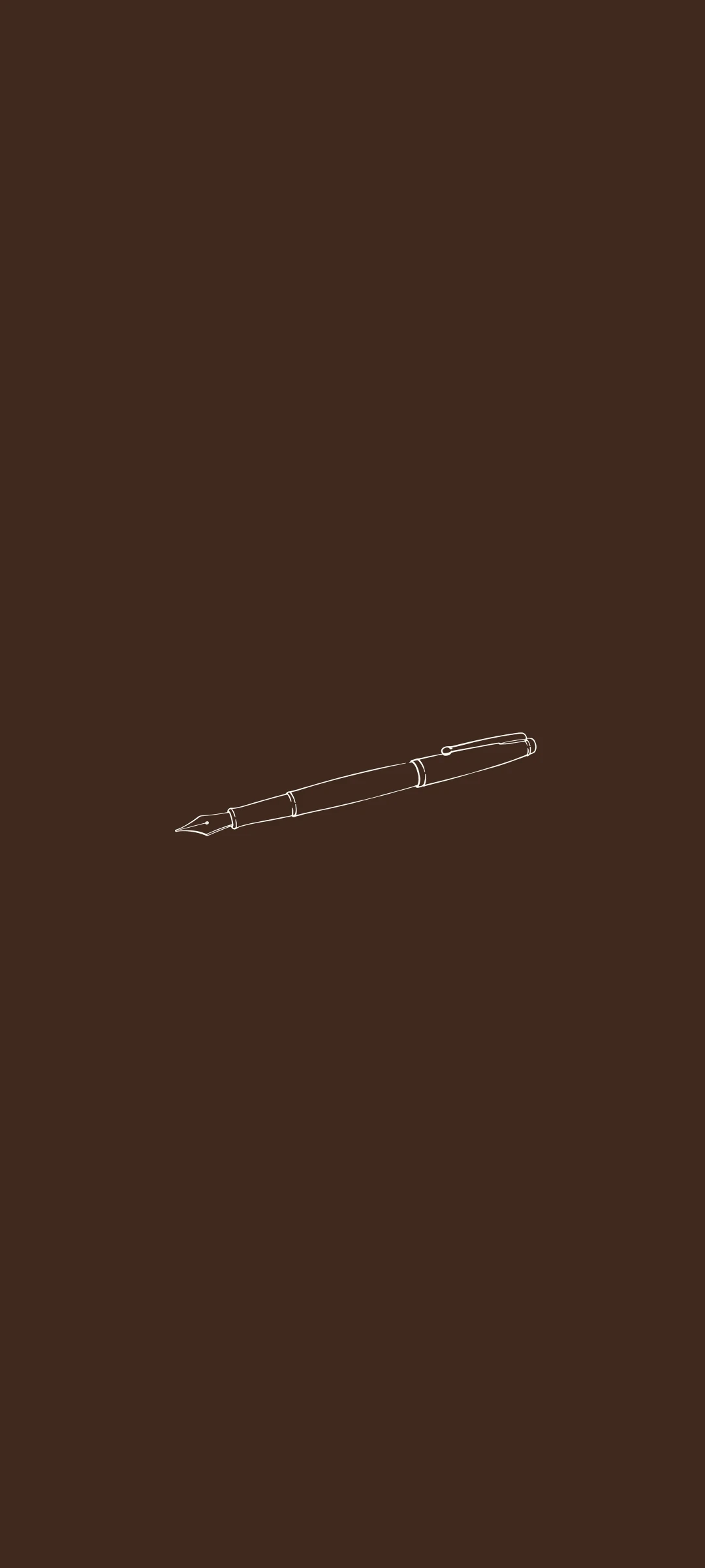 Fountain pen — minimal line art wallpaper for iPhone