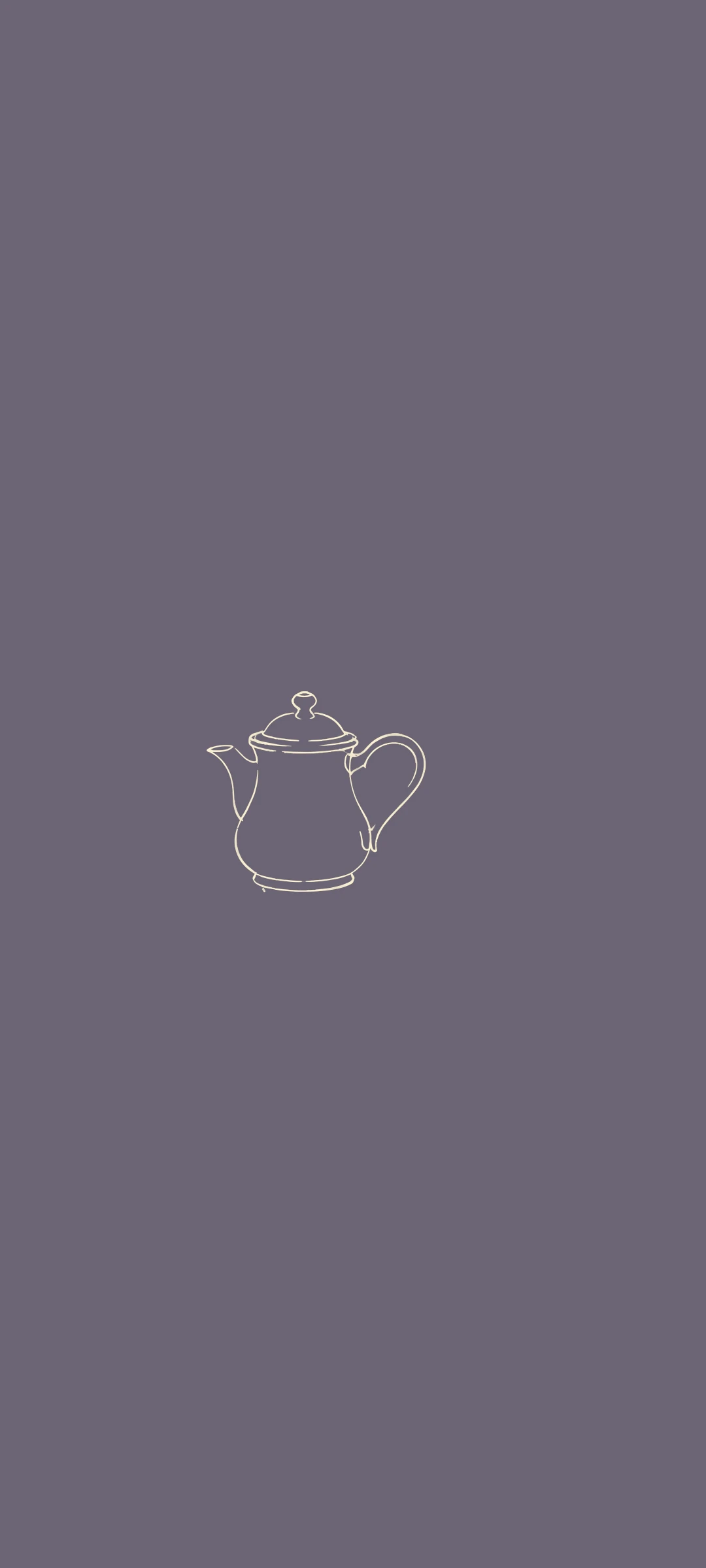 Teapot — minimal line art wallpaper for iPhone