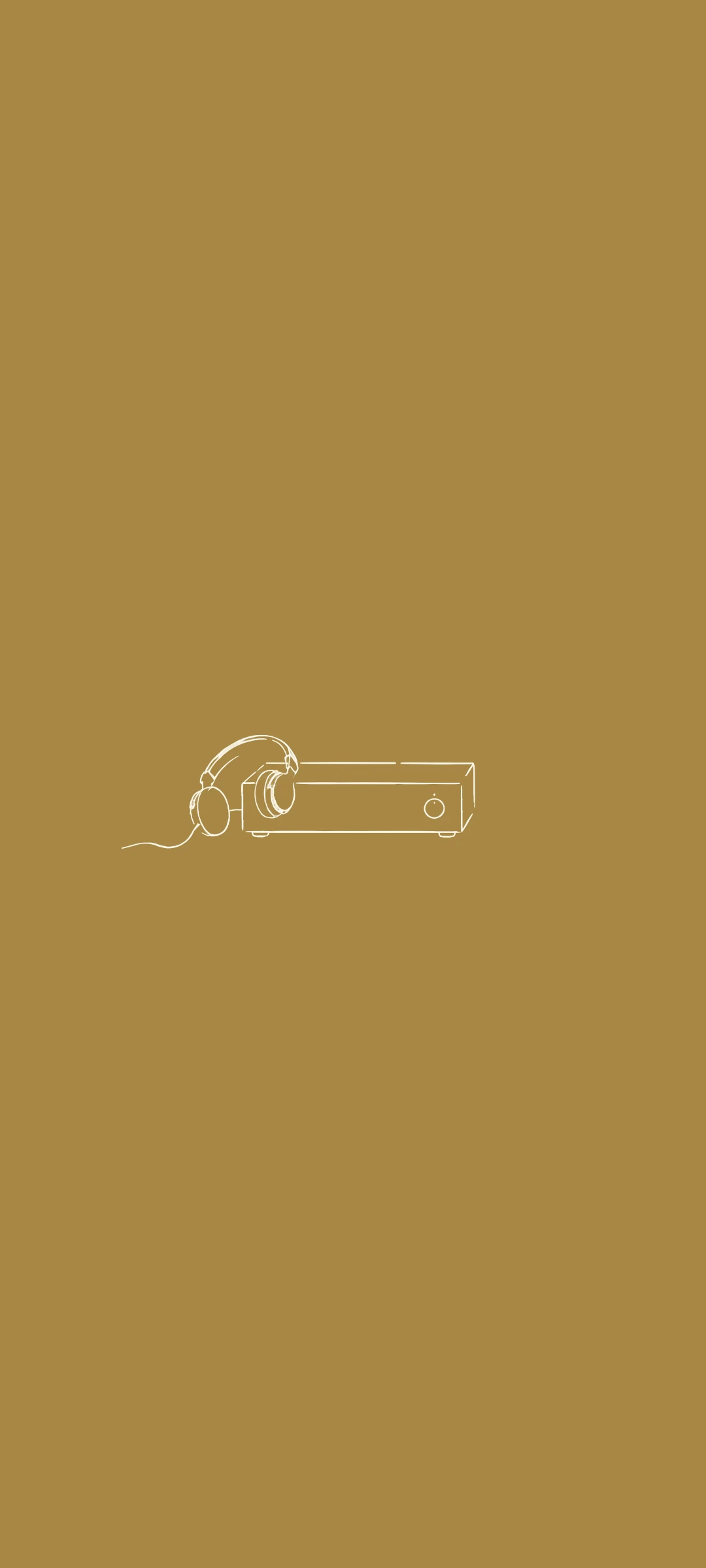 Headphones — minimal line art wallpaper for iPhone