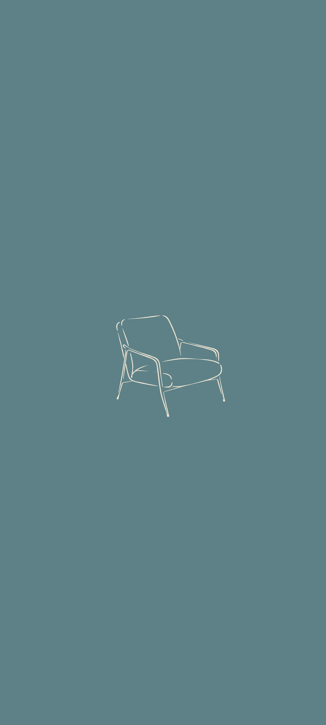 Lounge chair — minimal line art wallpaper for iPhone