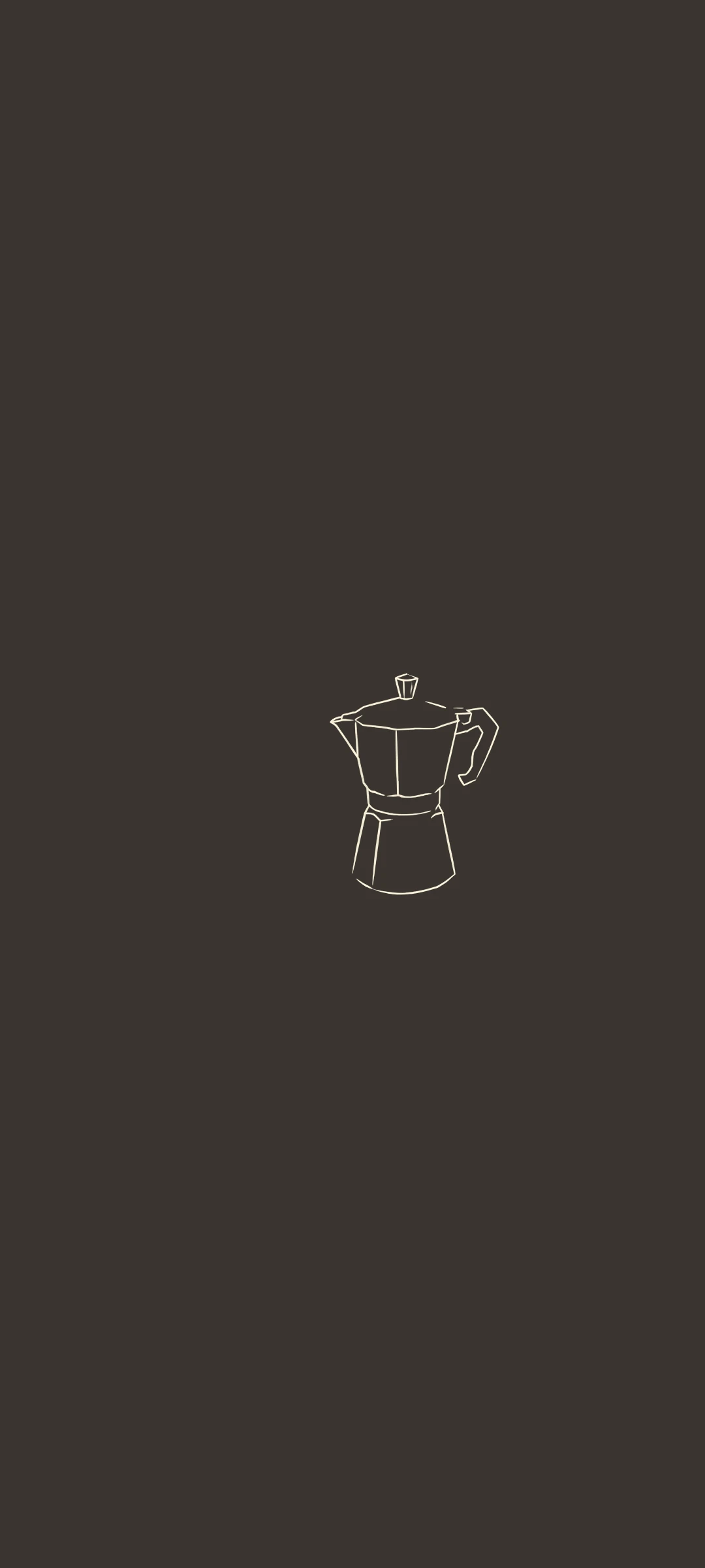 Moka pot — minimal line art wallpaper for iPhone